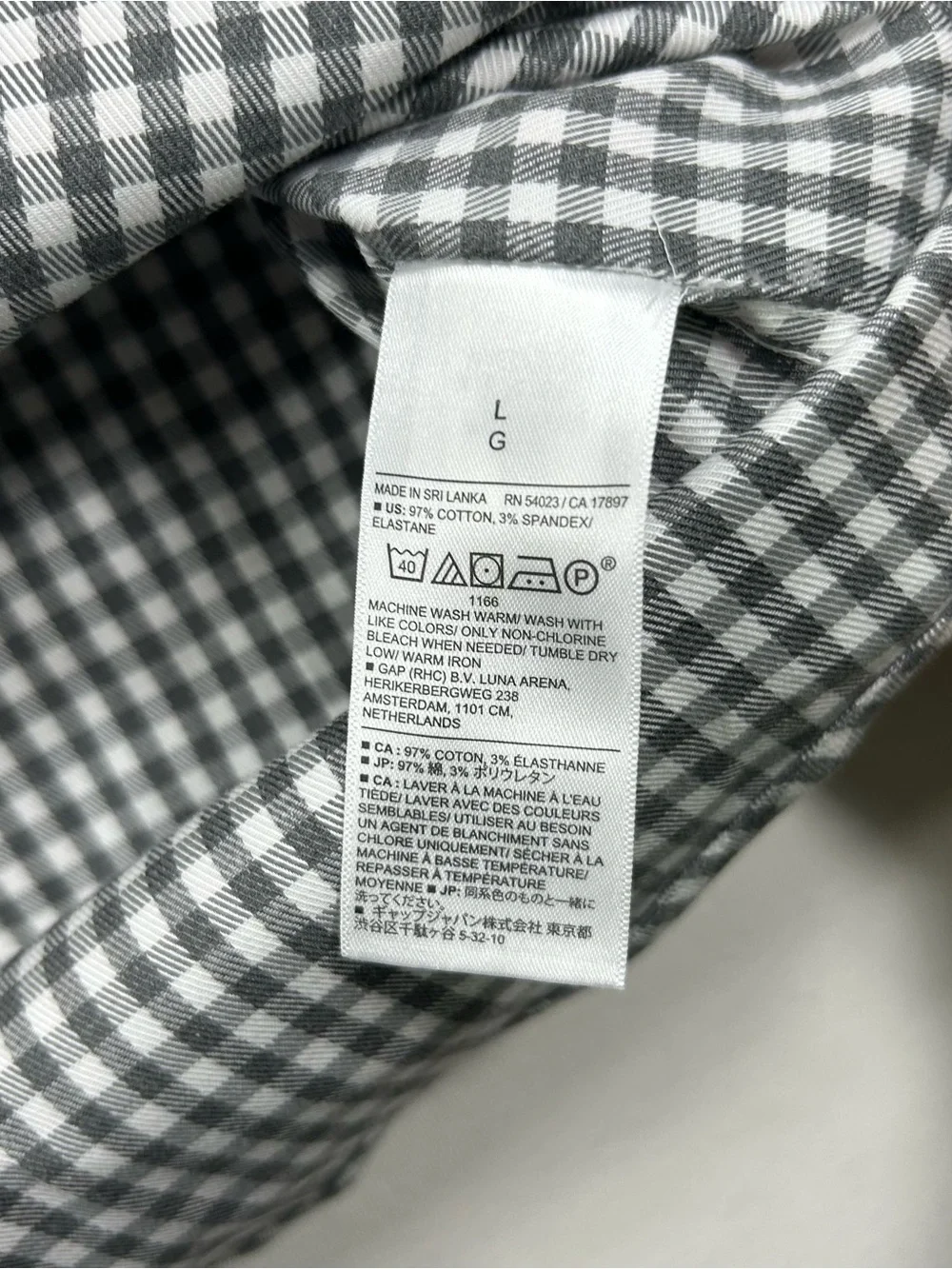 Banana Republic Men's Slim Fit Wrinkle Resistant Black Check Dress Shirt Large
